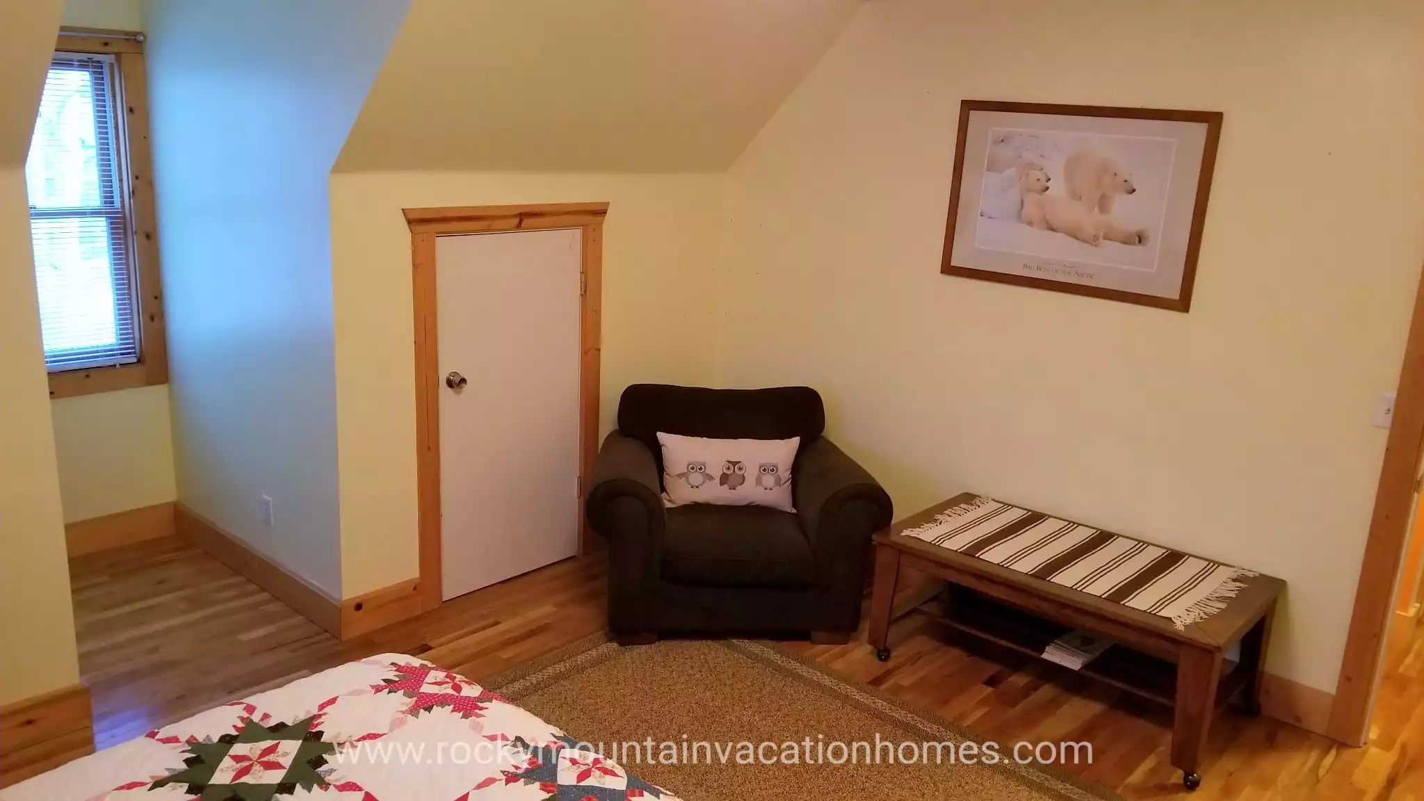 Owl Bedroom has a large, comfy reading chair