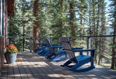 Take a seat in one of our Adirondack rocking chairs and enjoy the view!