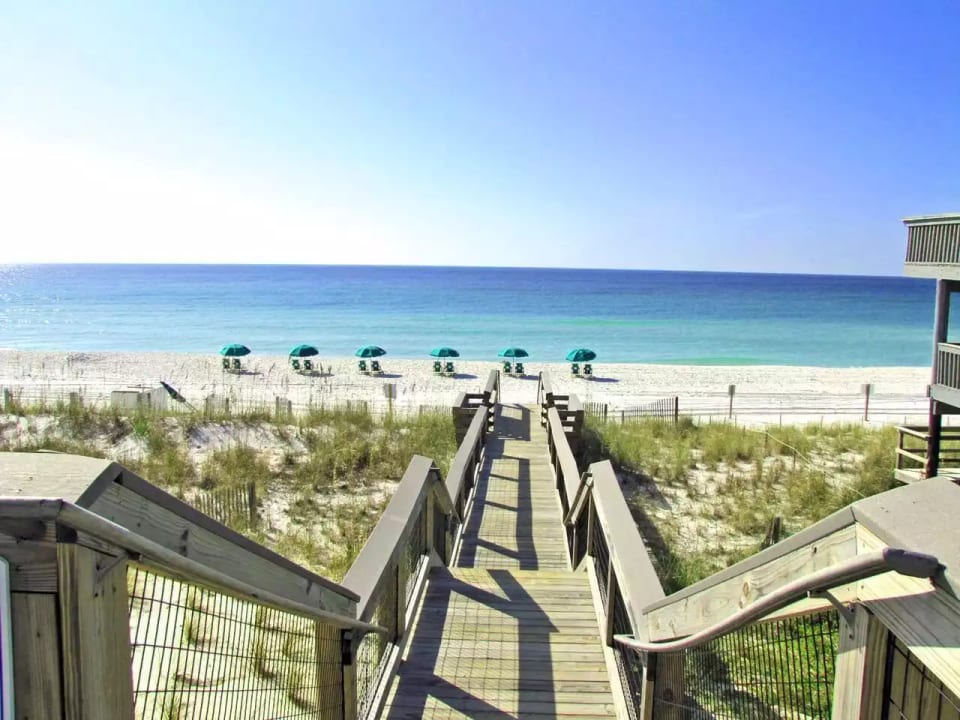 Unrivaled location! Private beach access just minutes away. Revel in beautiful white sands and the serene emerald coast minus the crowds! 