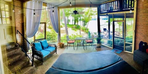 Newly enclosed screened in patio to help with the summer heat, bugs and rain.