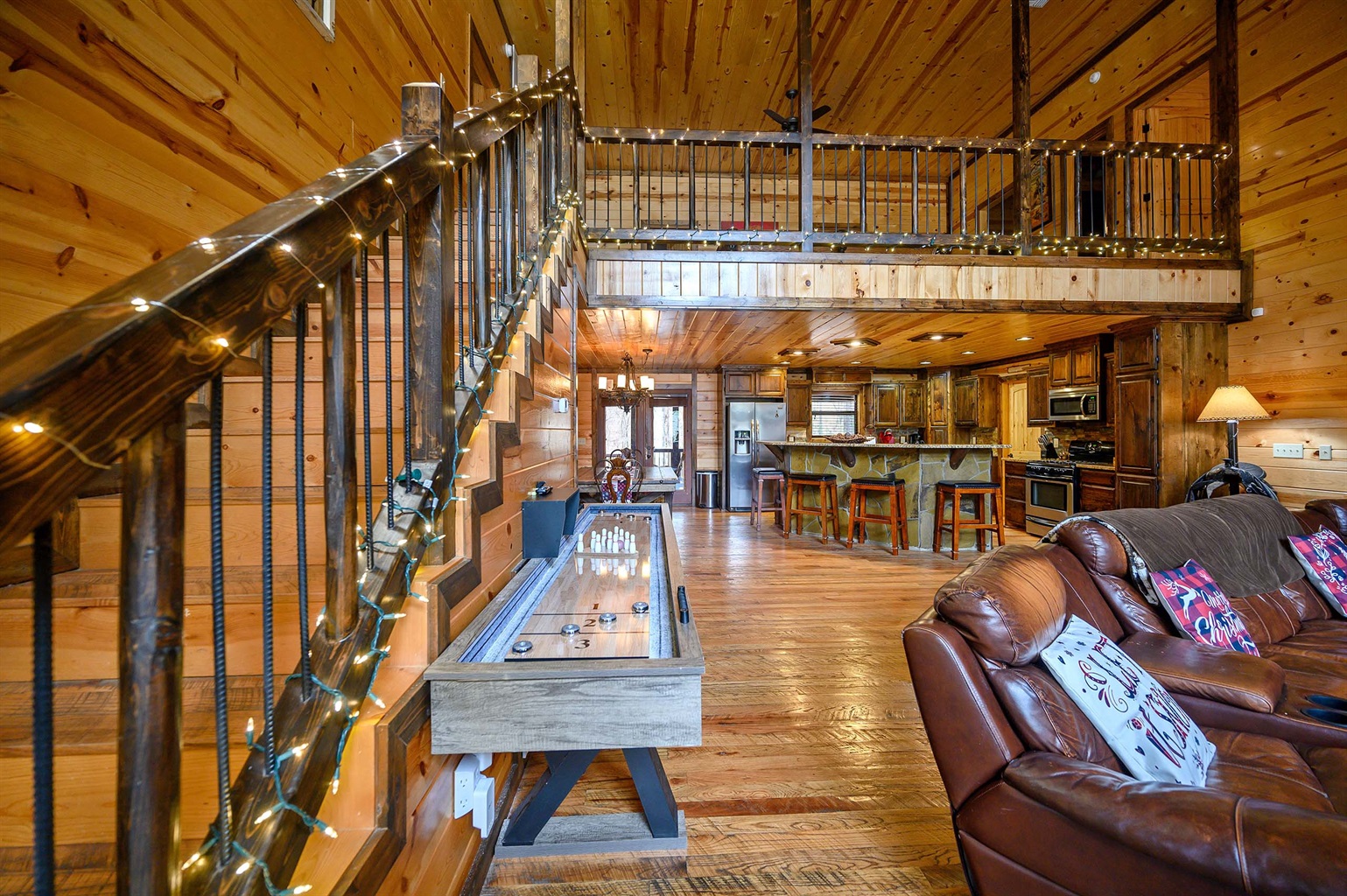 Enjoy Shuffleboard under the holiday lights Enjoy Shuffleboard under the holiday lights - Iron Horse Lodge - Broken Bow