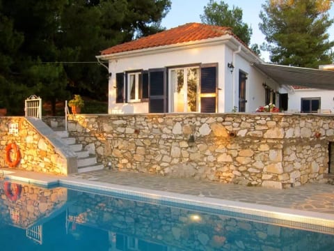 Skiathos Villa Maestrali in Magical Sun Set Light