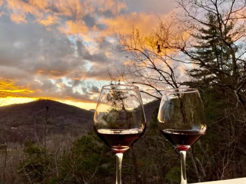 Sunsets are not to be missed! Enjoy your view from our upper deck for a peaceful evening.