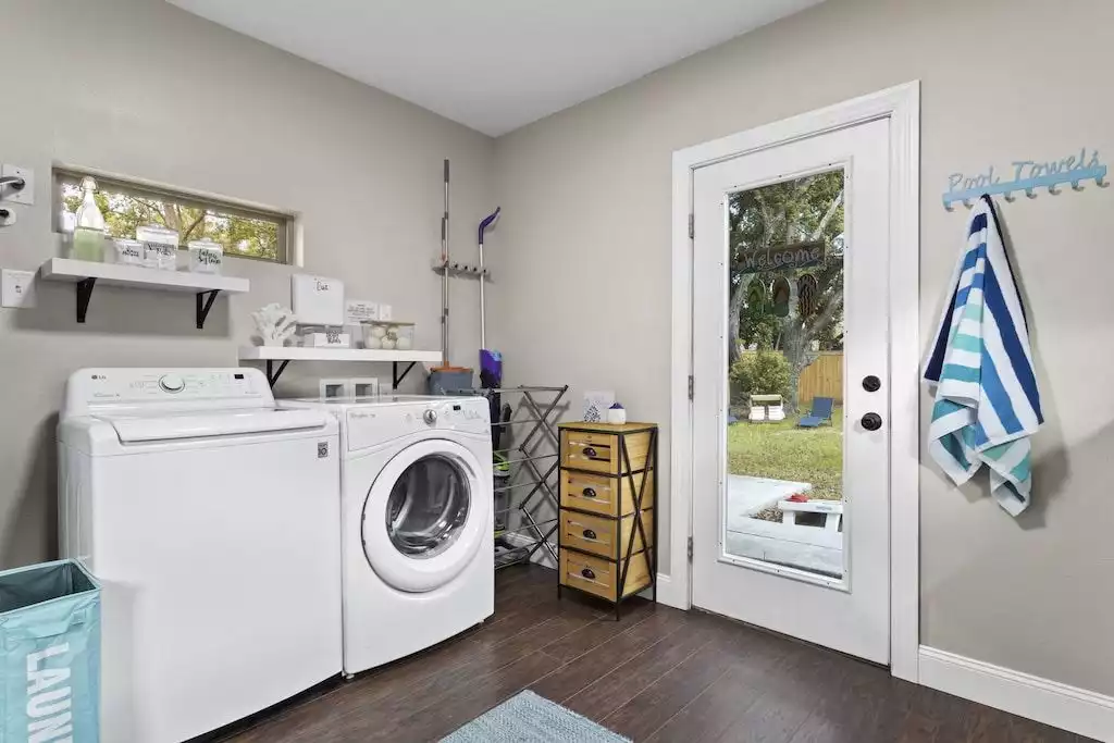 "Make a splash and stay clean with our free to guests laundry space, equipped with everything you need for laundry day, beach outings, and more. "Make a splash and stay clean with our free to guests laundry space, equipped with everything you need for laundry day, beach outings, and more. - NEW Gulfport Cottage Near Beach! - Gulfport