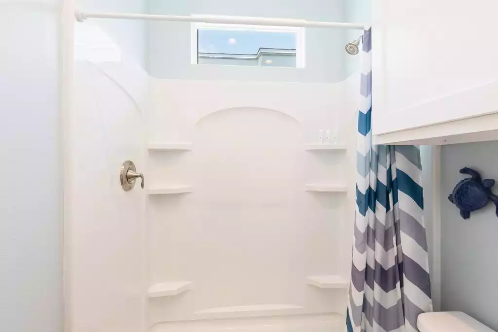 Stand in shower - Barefoot Bungalow-Brand new, private pool,golfcart - Port Aransas Beach