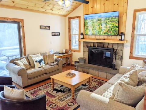 Family room with giant 65" Smart VT