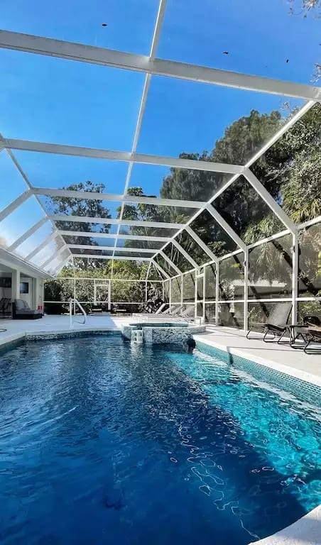 New heated pool