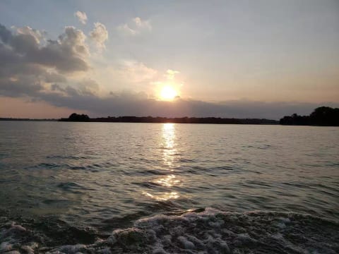 sunset views on the water.