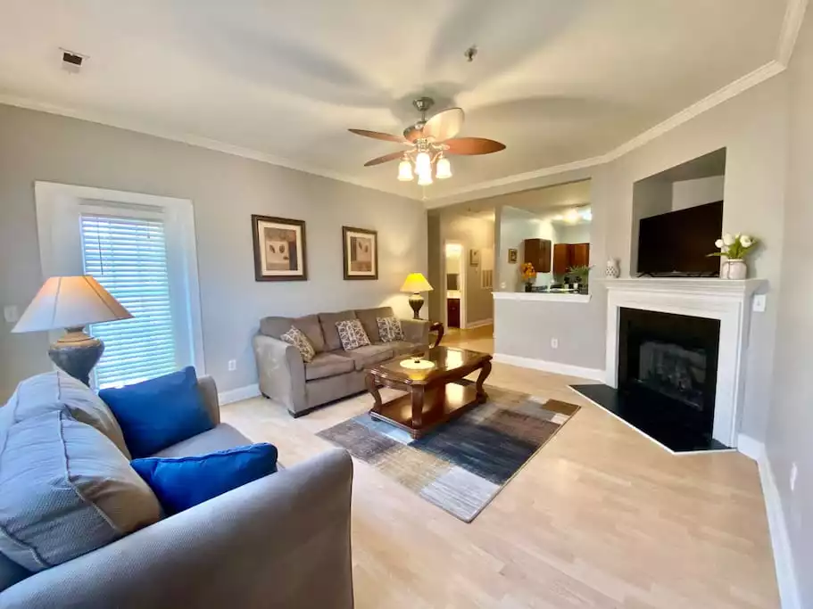 Comfortable couches and Smart TV!