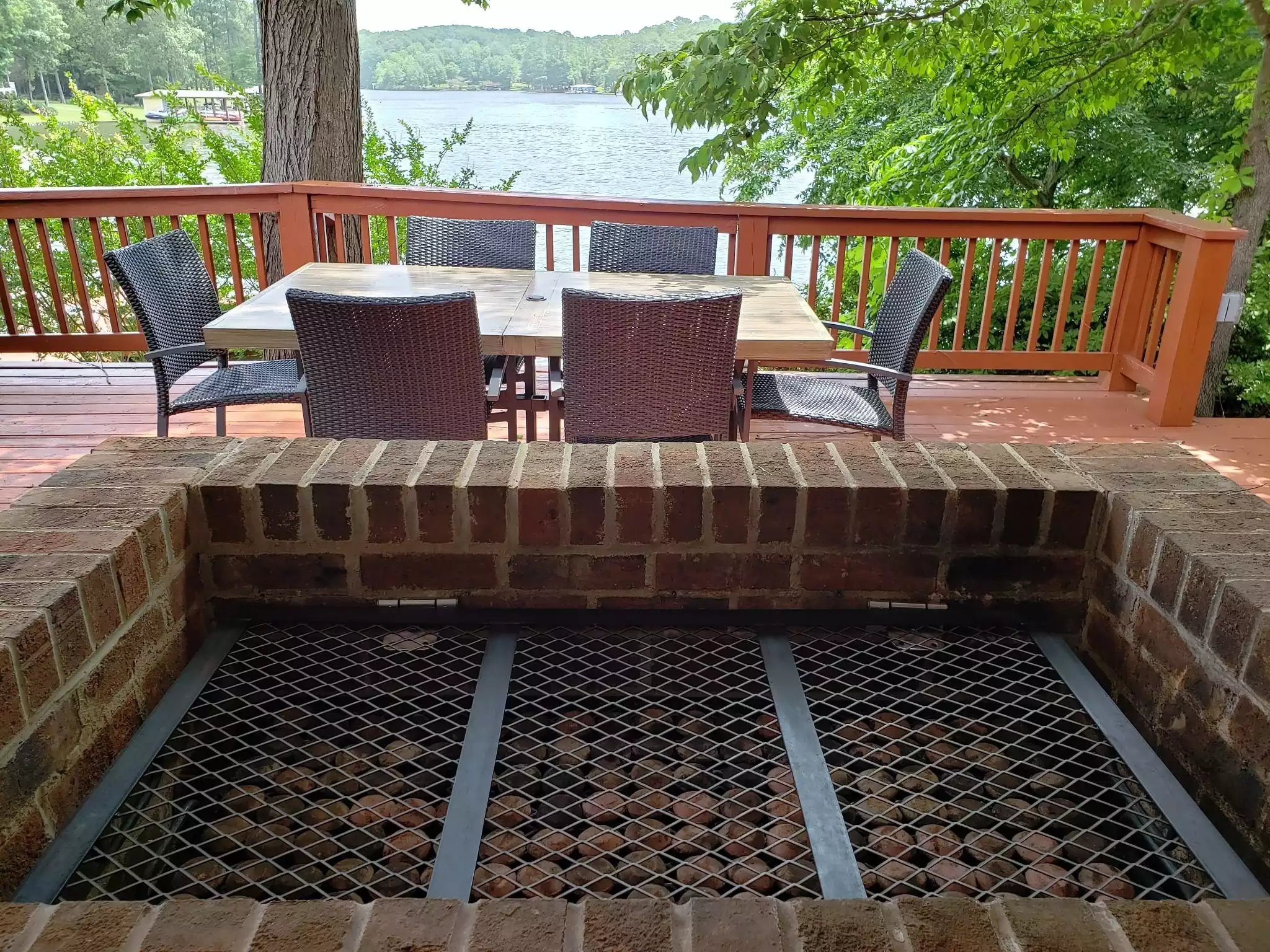 Large outdoor grill and deck - Family Fun on the Lake - Lake Gaston