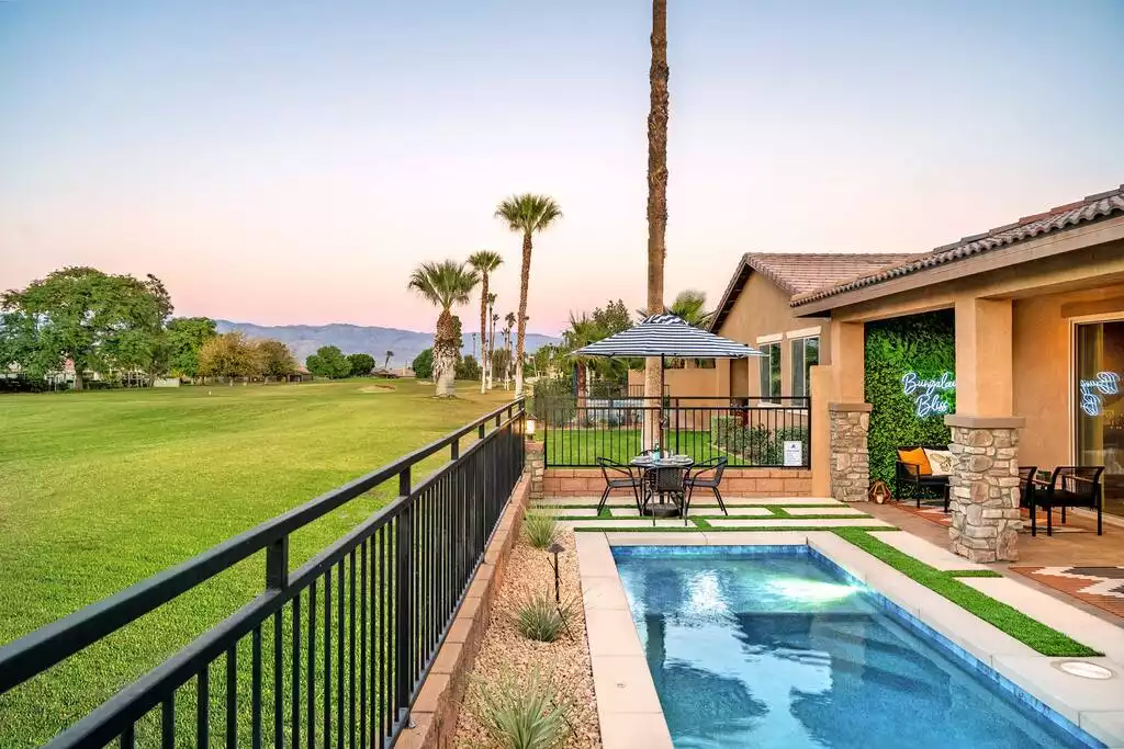 Enjoy golf course and mountain views from the backyard
