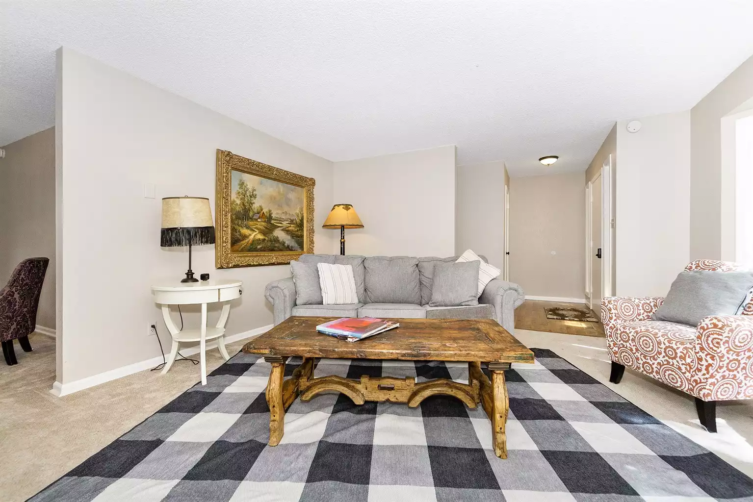 Living Room with additional Sleeper sofa Two Fireplaces, Treed Lot, Air Conditioning