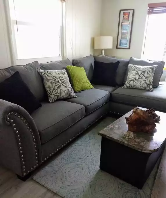 Comfy couch - Mermaid Cottage 1 block to white sand beach, porch - Panama City Beach