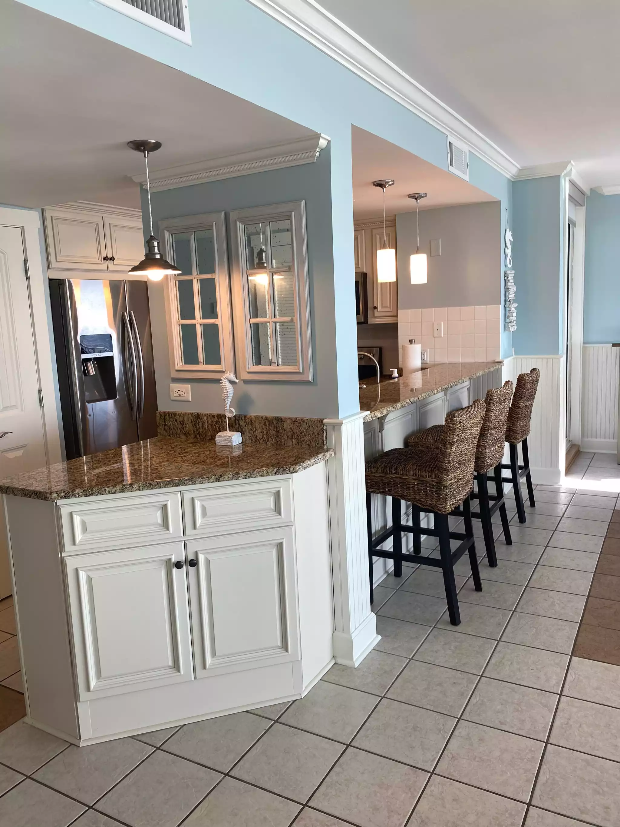 Large Kitchen Island and Bar Seating! - One Ocean Place 1101! Beautiful OceanFront Condo! - Murrells Inlet