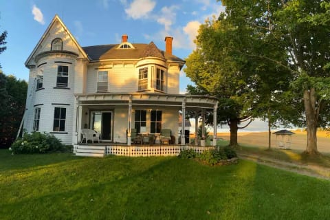 Front of house set on 300 acres of land
