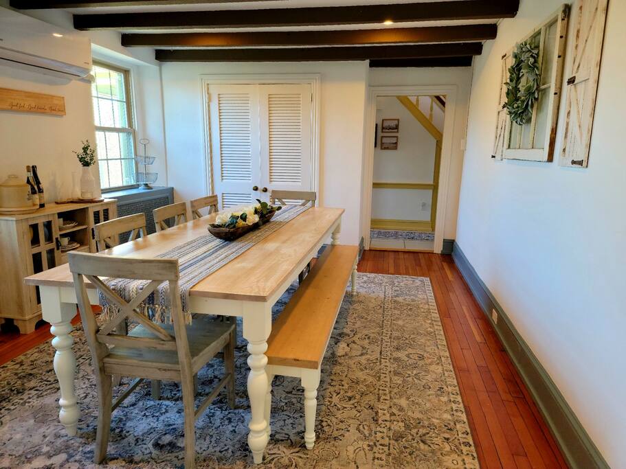 Large Dining Room with Farm Table that seats 10 - Downingtown Manor circa 1900 Farmhouse - Downingtown