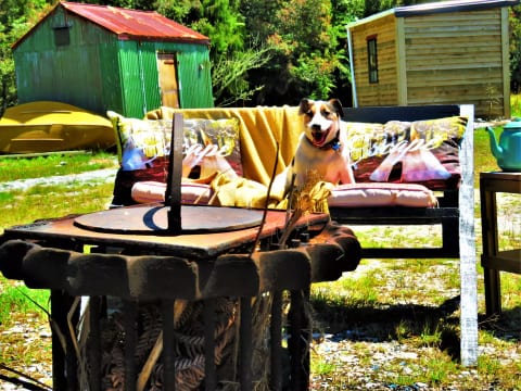 Relax by the campfire.