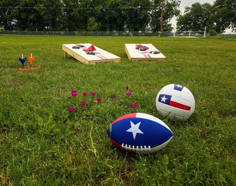 Enjoy the great outdoors with our yard games! Challenge your friends to a game of cornhole, volleyball, football or ground darts while surrounded by beautiful scenery. Perfect for a day of outdoor fun