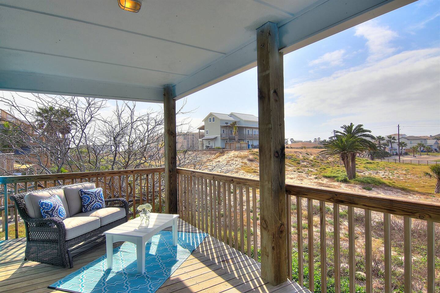 Rear Balcony/Porch view toward the beach - Siestas y Fiestas! - Port Aransas Beach