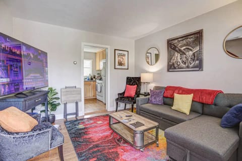 Living Room with Smart TV, sleeper sofa, and seating for 5
