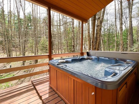 Outdoor hot tub on deck