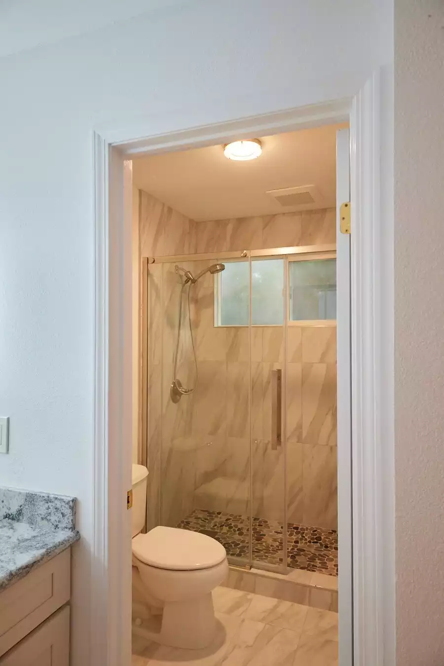 Nicely tiled porcelain tiled walk in shower.  - South Kihei Guest Suite - Quiet Private Convenient - Kihei