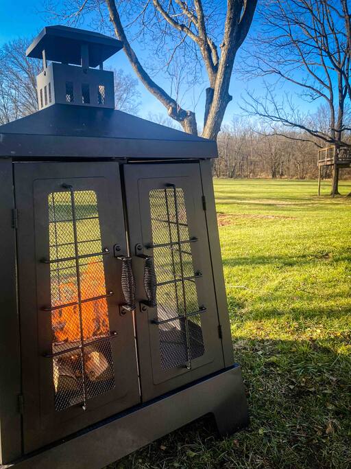 A firepit takes the chill off at night - Bucks County home with an expansive yard and deck! - Perkasie