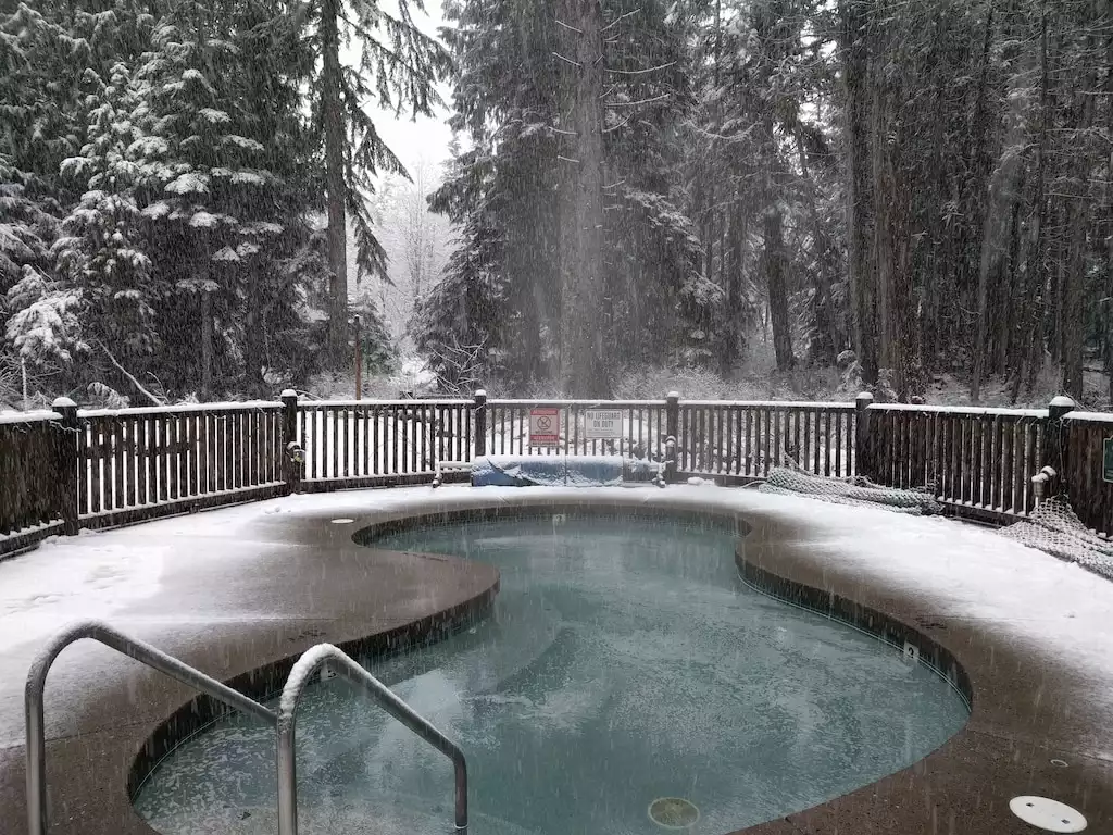 Leisure pool surrounded by forest - Mt Hood Townhouse. 3 bd end-unit. Hottub & Pool - Government Camp