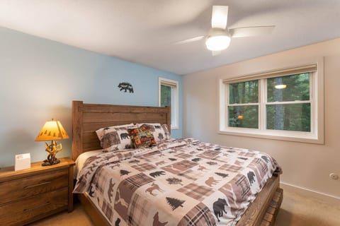 King bed in the master suite on the second floor