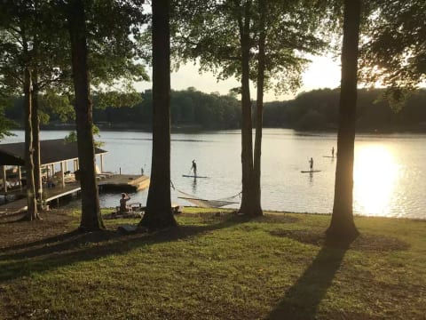 Large, wide cove with plenty of room for playing - or watching from the firepit!