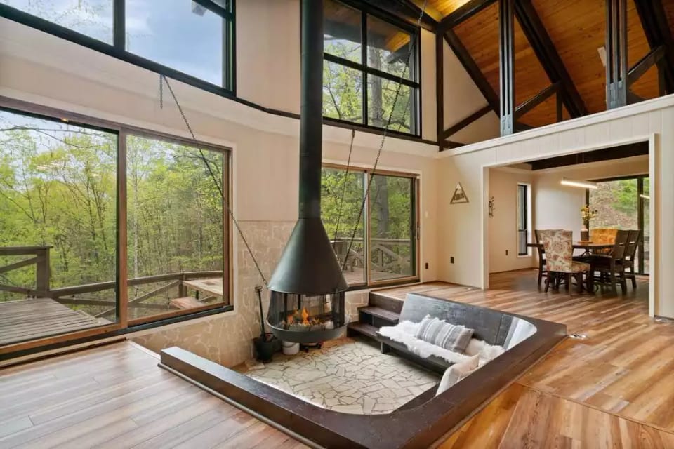The heart of the home - Experience the peace and serene feeling you get curled up by the sunken fire place with friends and family