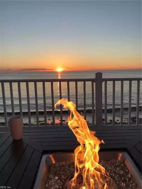 Yes that is the stunning, panaromic view from the porch. It doesn't really get any better while cozied up around the fire.
