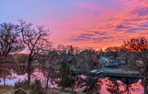 Beautiful sunsets over the channel from the screened in porch.
