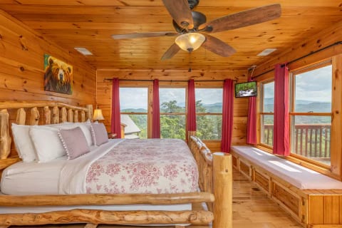 Wall of Glass Master Bedroom