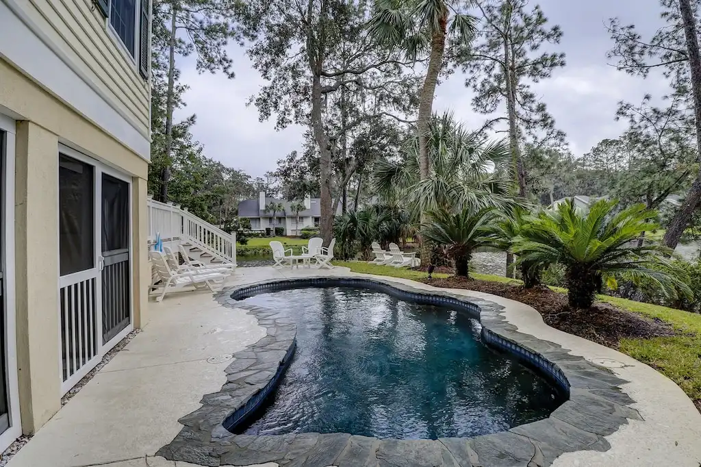 Entertainment room right off the pool area.
(Heating cost additional for pool) - After Dune Delight - Hilton Head Island