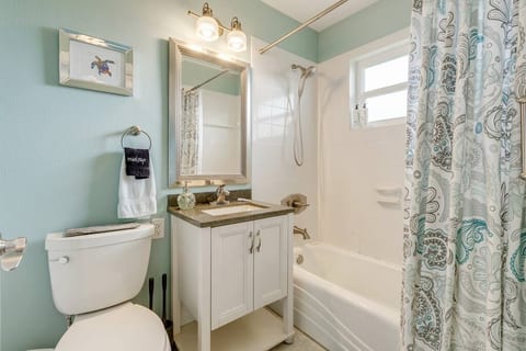 The bathroom is modern and stylish.