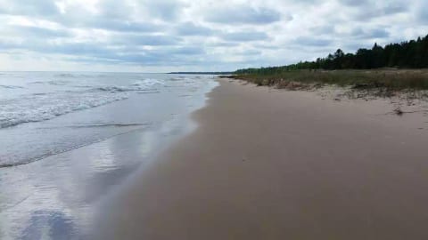 more of our  beautiful private lake michigan beach with sugar sands