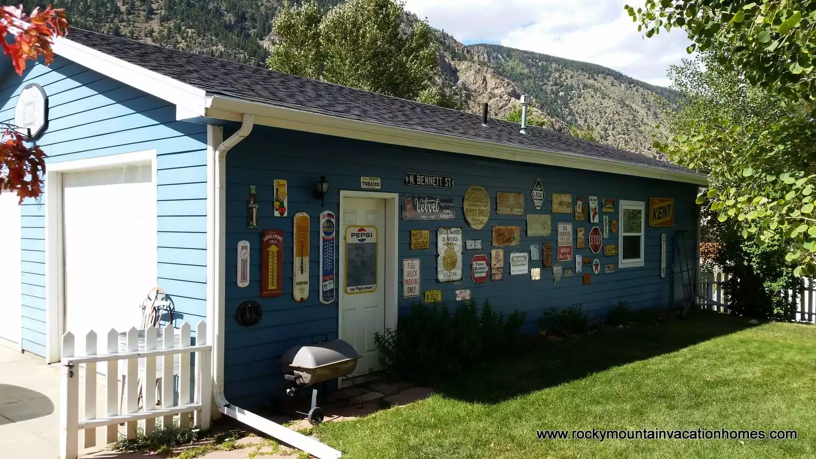 Garage exterior. Grill is only available when there is not an active fire ban.