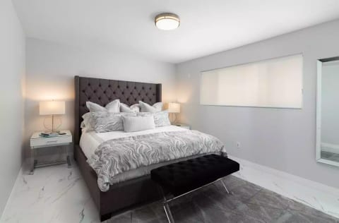 Master Bedroom Features a King Size Hilton Dream Bed
