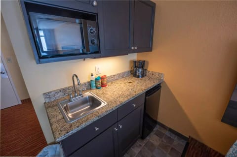 Microwave, Small Refrigerator and Sink