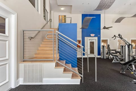 The large, 2-story gym is a favorite. No need to abandon your fitness routine during your stay!