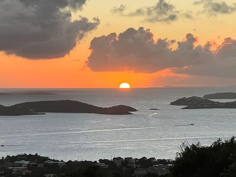 Gorgeous sunset views from the upper deck of Riley's Retreat.