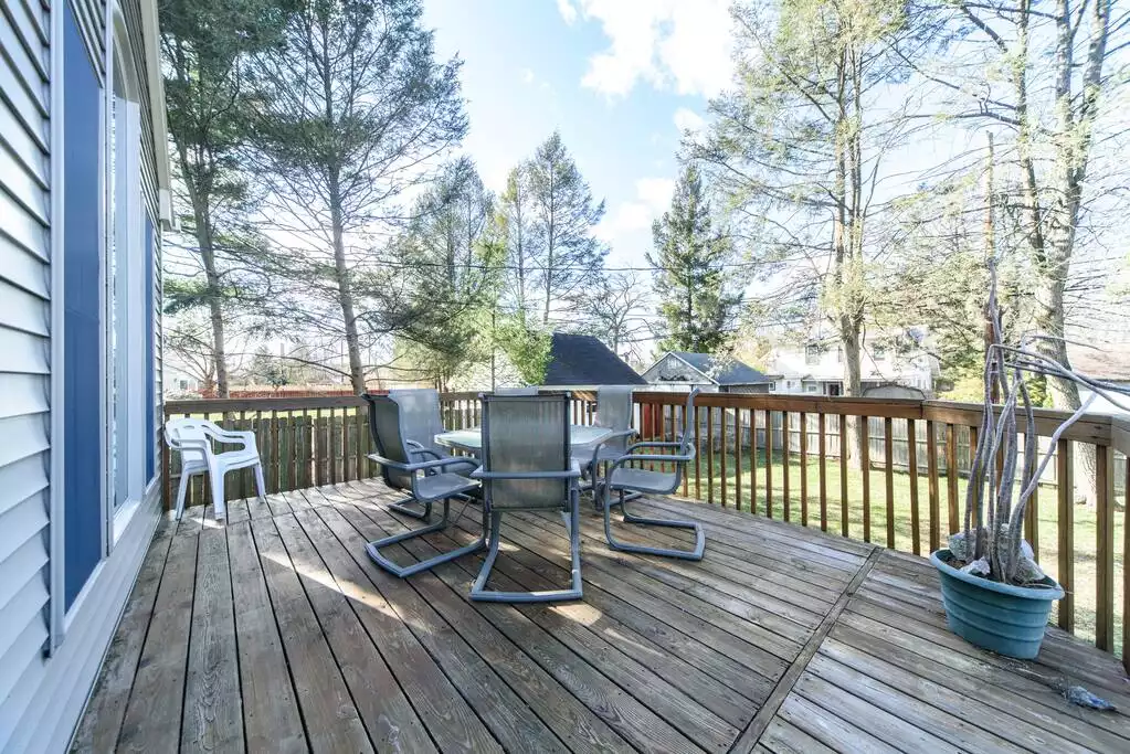 Fantastic seating to enjoy your time outside the large deck overlooking the yard - Long Term Rental Fully furnished all bills paid - Camp Hill