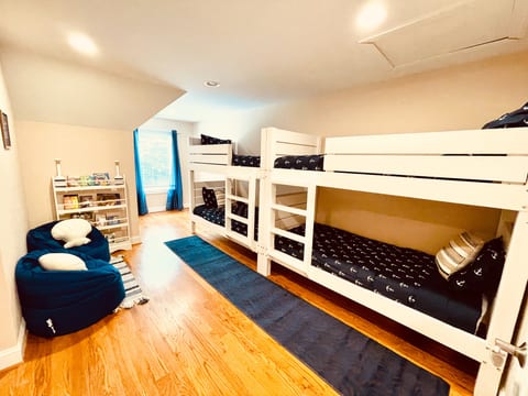 bunk room with books for the kiddos!