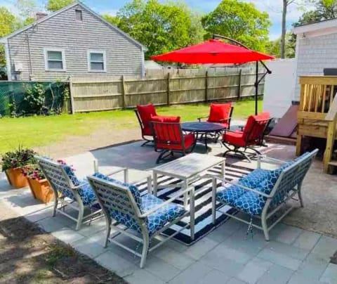 Ample backyard seating