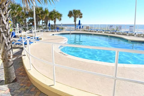 Pool area with a view