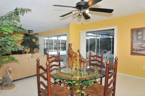 Pool view from the dining area