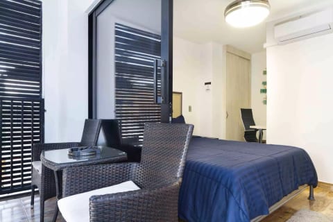 One Bedroom Balcony AC Hot tub Security Foam Bed