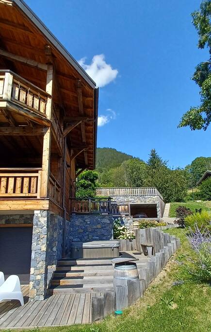 Side view of chalet with hot tub - Blissful relaxing chalet holidays are right here! - Montriond