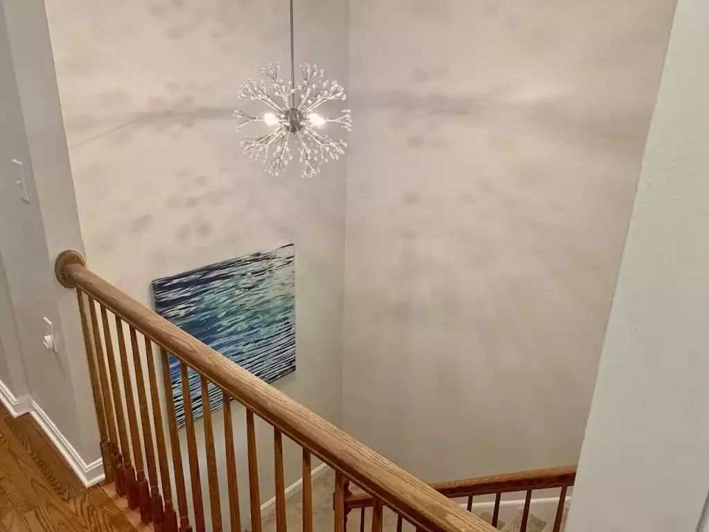 Second floor view of the stairwell. - POOL, 2 Kings, 1 Queen, 3 Twins, 4BR/3.5Bath - Rehoboth Beach